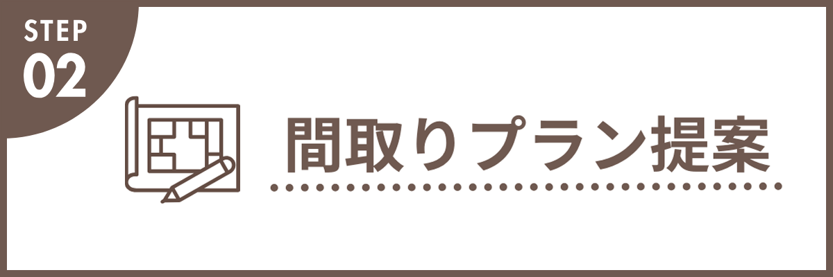 間取りプラン提案 2回目のお打合せ時に、間取り・土地・資金計画など、お客様の暮らしが豊かになるお住まいをご提案いたします!
