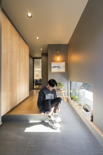 ハーフ吹き抜けの家のキッチン