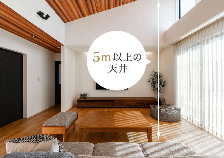 超空間の平屋 ワンフロアで叶える高天井×大開口住宅