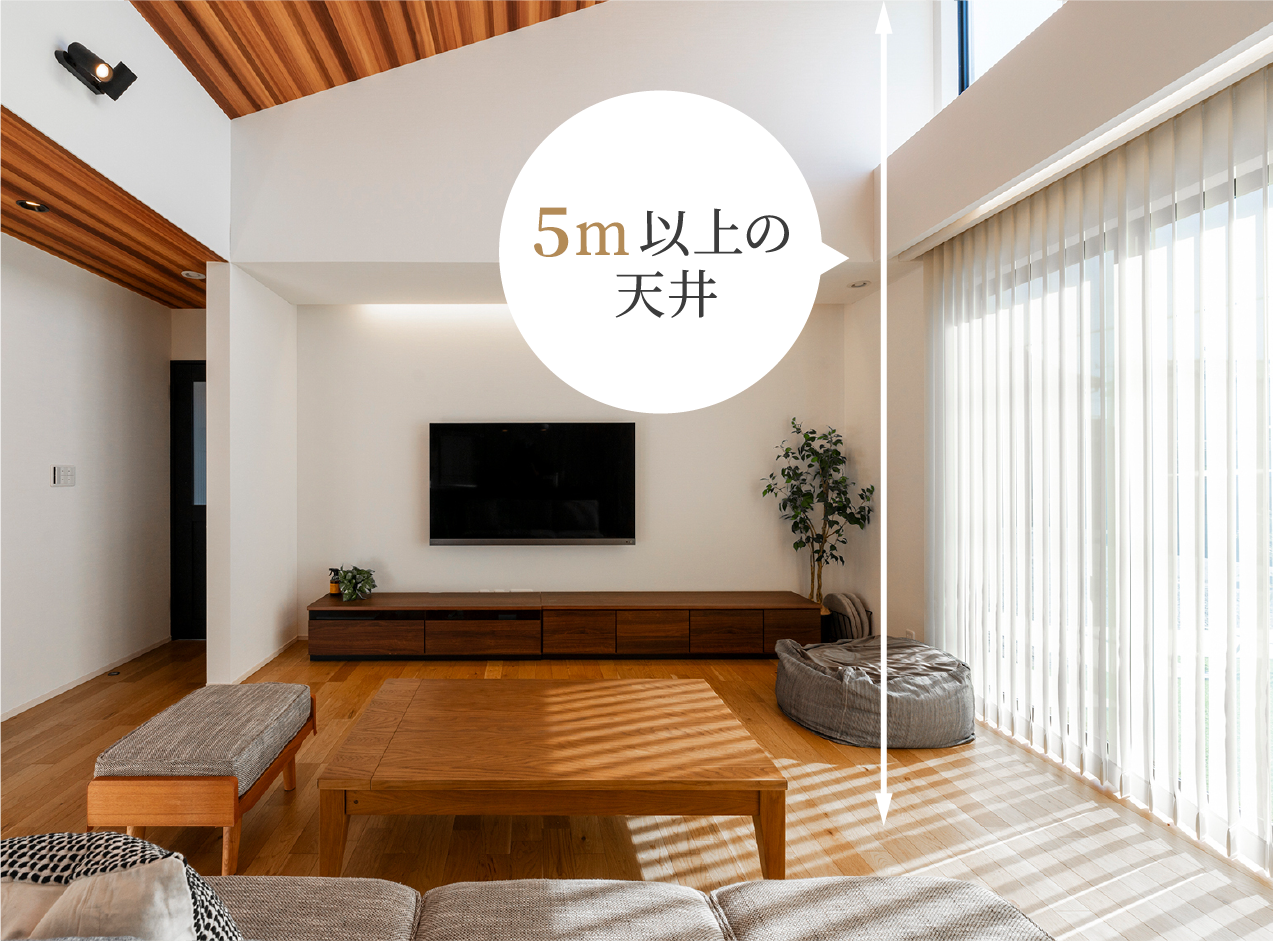 超空間の平屋 ワンフロアで叶える高天井×大開口住宅