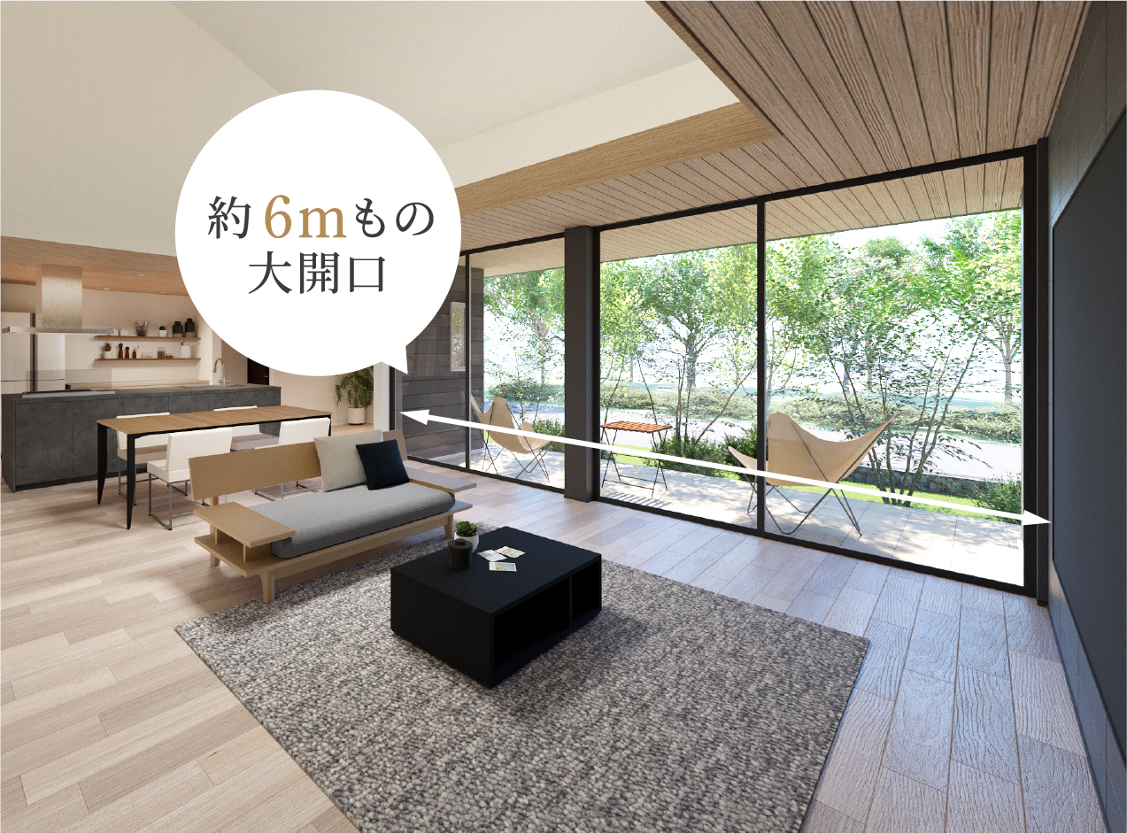 超空間の平屋 ワンフロアで叶える高天井×大開口住宅